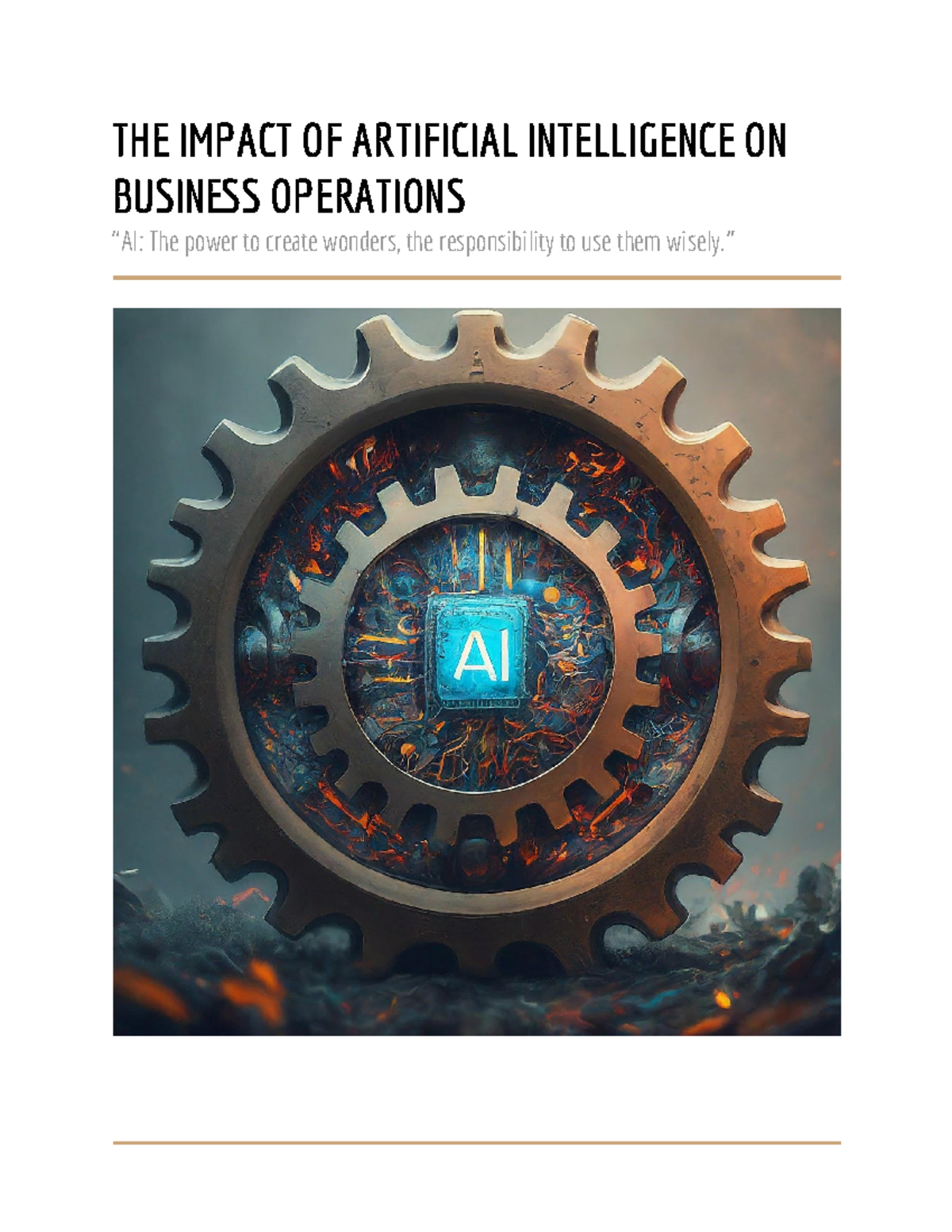 The Impact of AI on Business Operations and Efficiency - Studocu