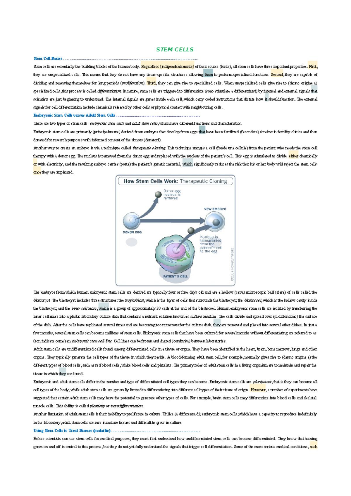 STEM CELLS 101: Understanding Basics and Applications - Studocu