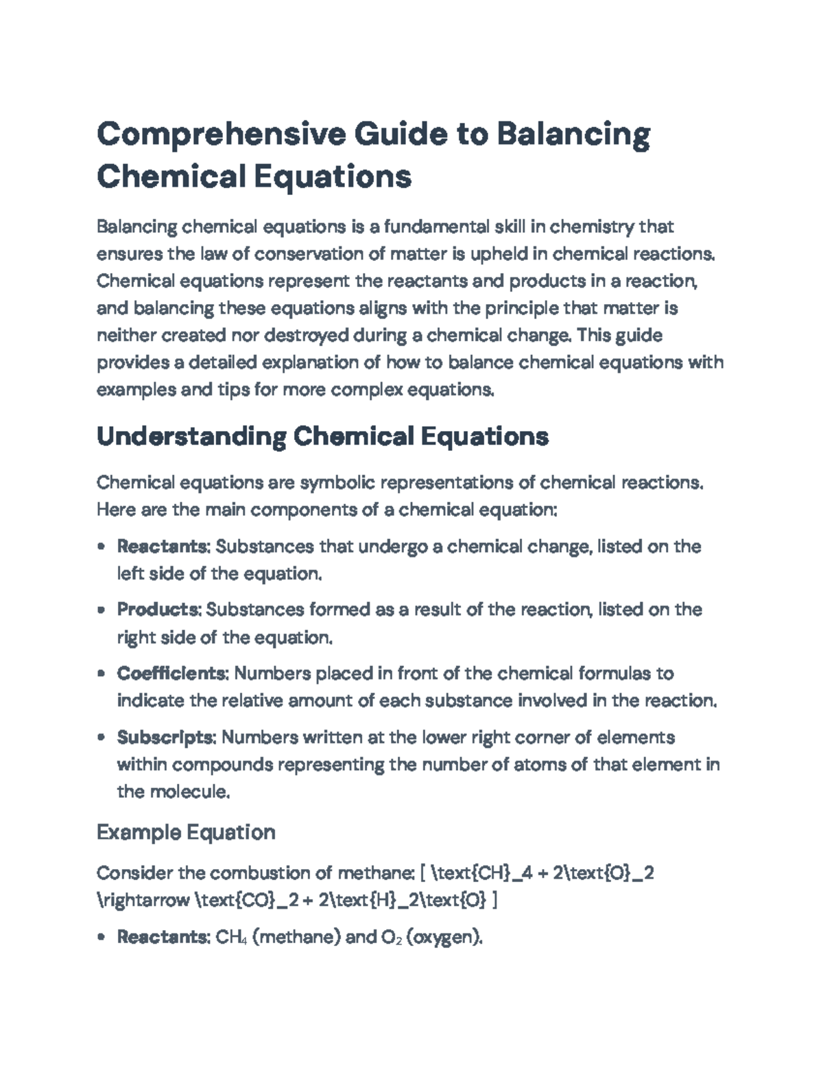 Balancing Chemical Equations: A Complete Guide to Mastery ...