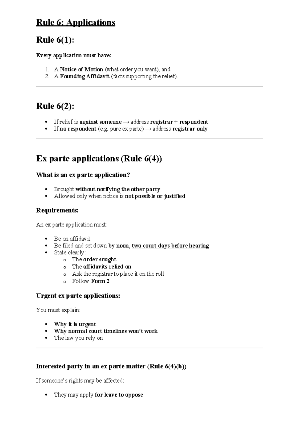 Rule 6 Applications: Understanding the Uniform Rules for Court ...