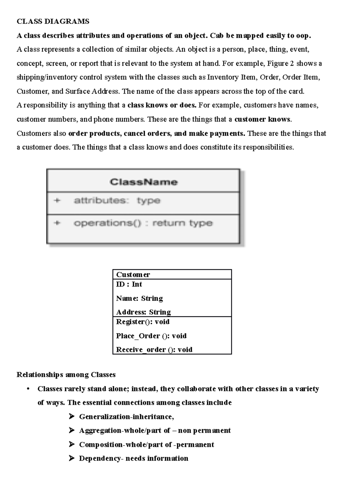 Class Diagrams: Key Concepts, Relationships & Examples - Studocu