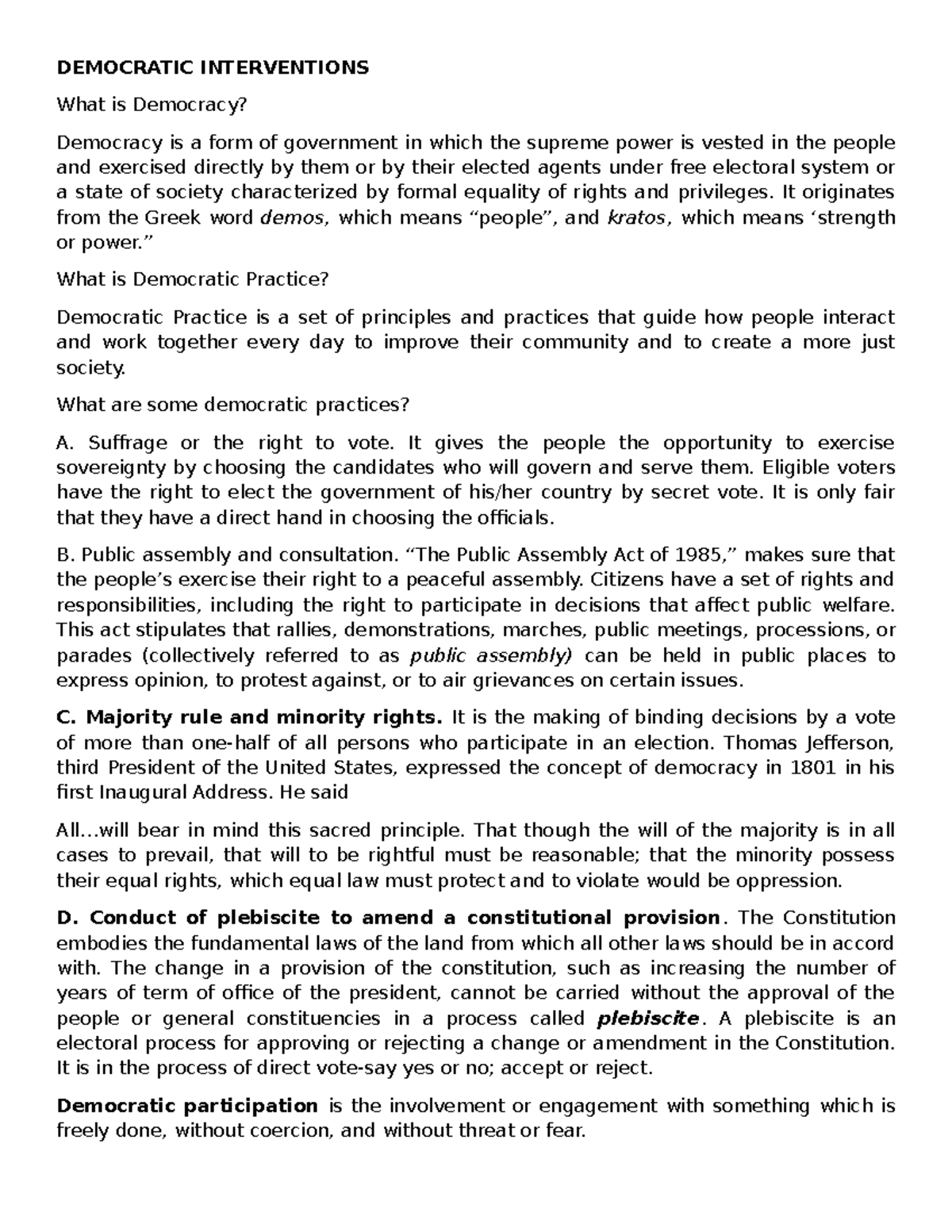 Democratic Interventions: Understanding Democracy and Its Practices ...
