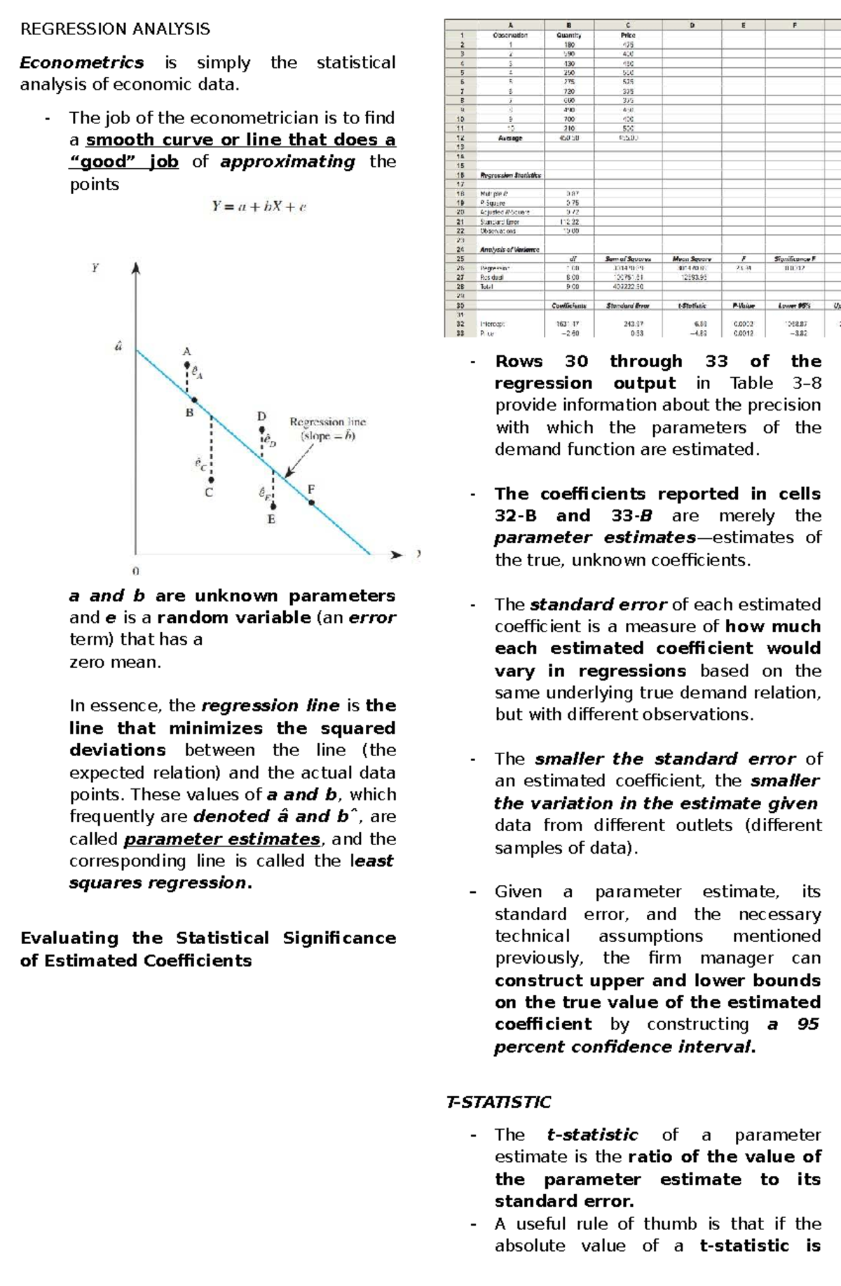 Econometrics 101: Regression Analysis Overview and Insights - Studocu