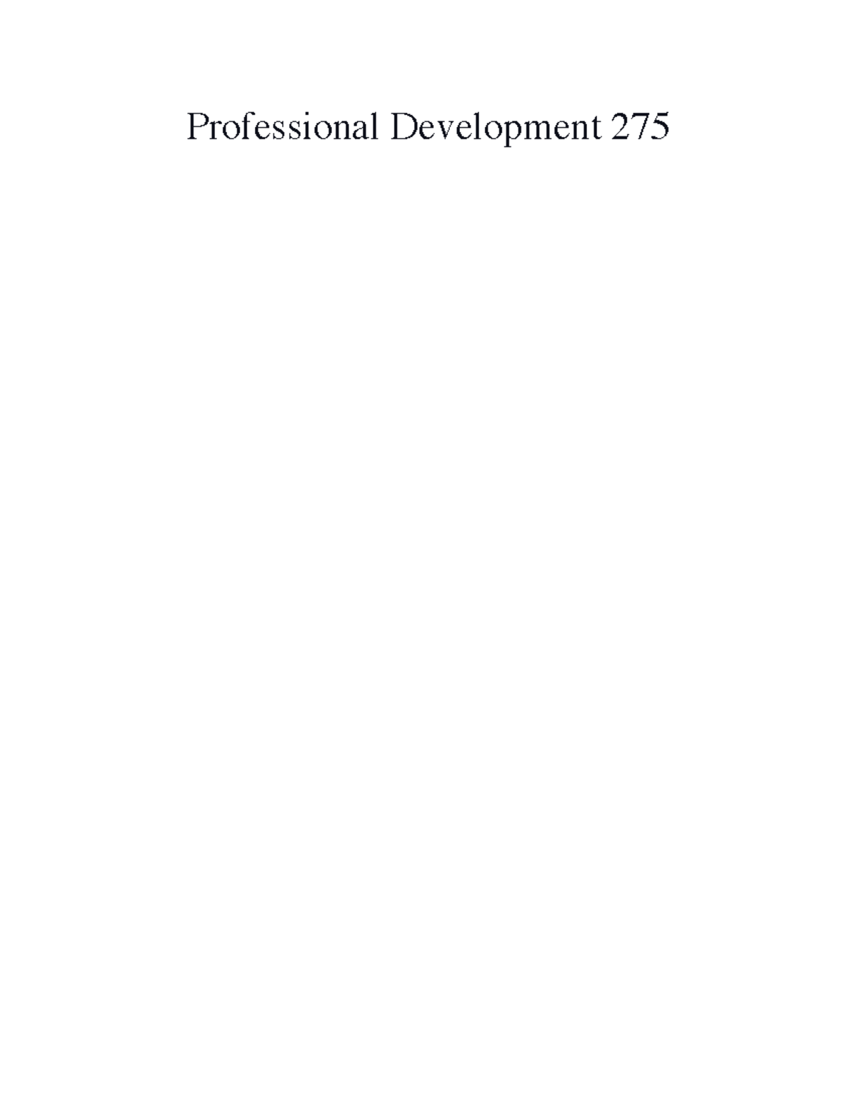 PD 275: Reflecting on Professional Role Development in Nursing - Studocu