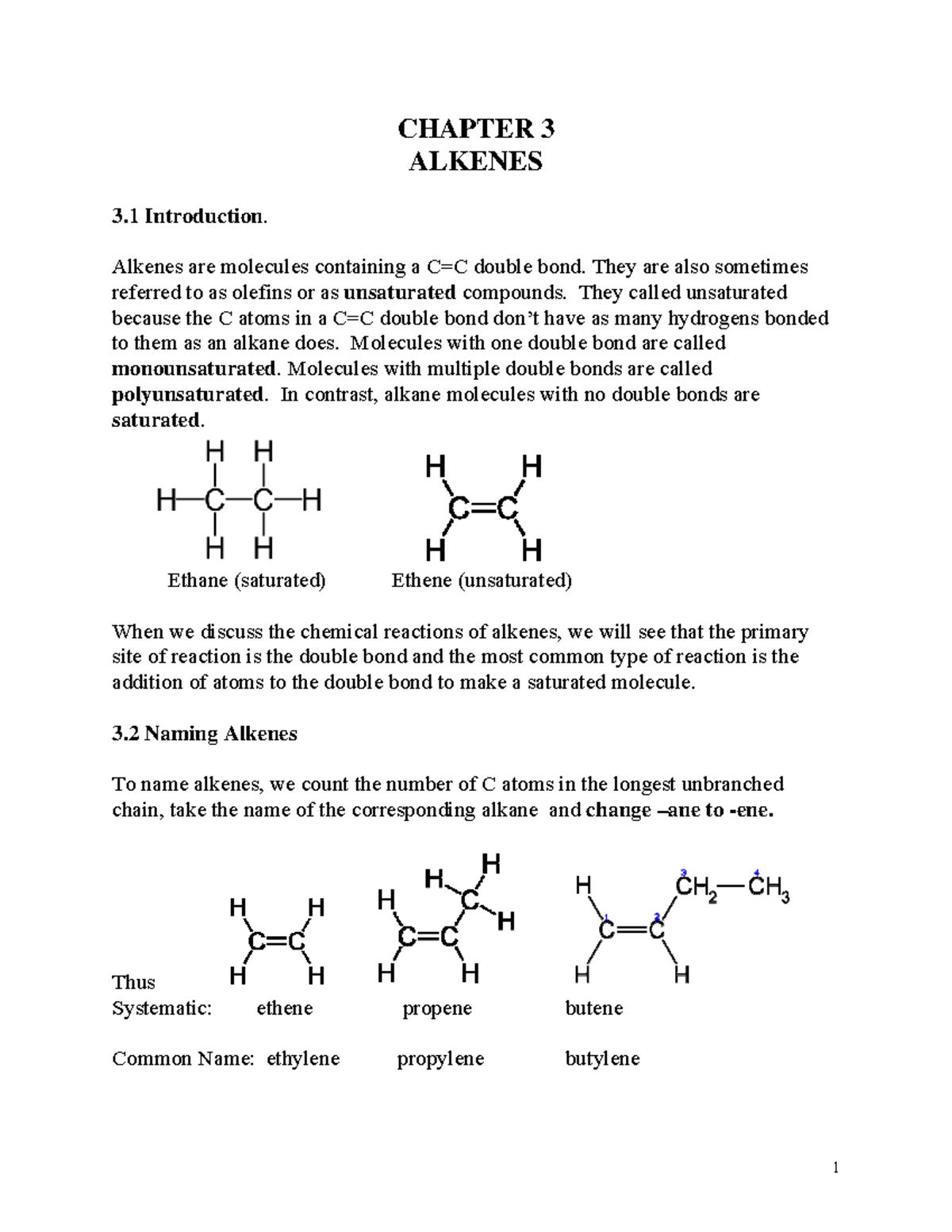 Naming Alkenes With Multiple Double Bonds