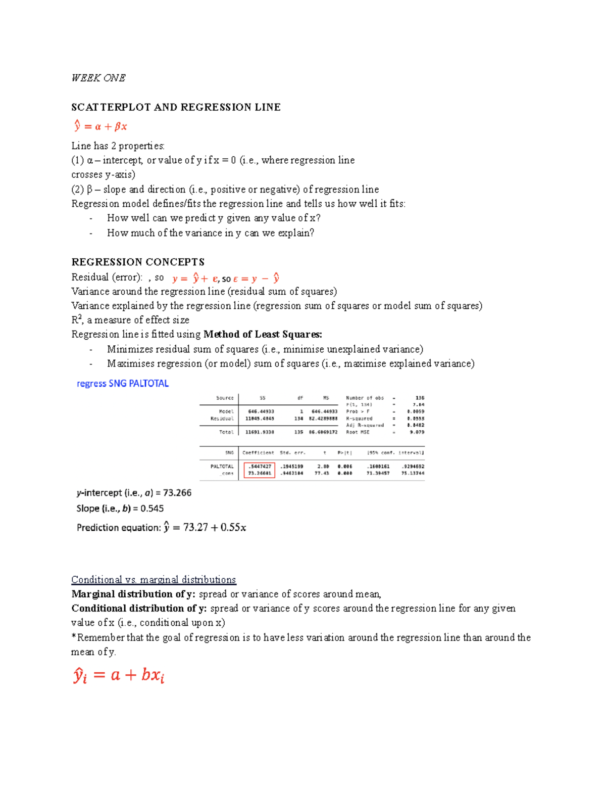 Stats midsem - statistics - WEEK ONE SCATTERPLOT AND REGRESSION LINE ...
