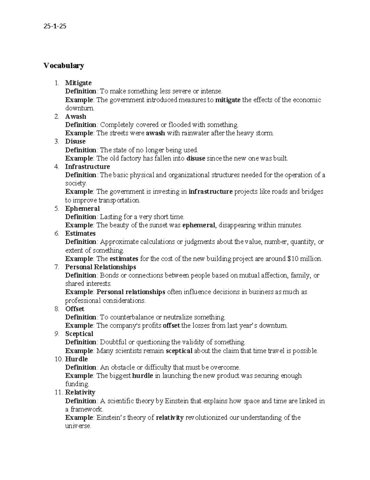 VOCAB 23: Key Terms and Definitions for Essential Vocabulary - Studocu