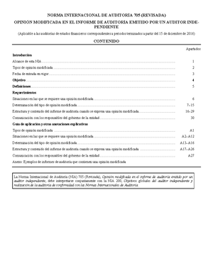 NIA 710 y 720 - NIAS - NORMA INTERNACIONAL DE AUDITORÍA 710 INFORMACIÓN ...