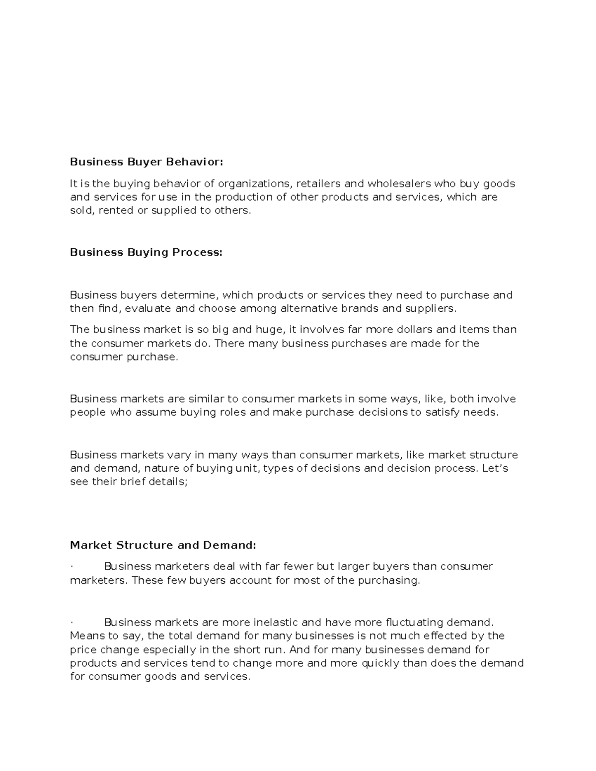 Marketing 11: Chapter 6 - Business Buyer Behavior: It is the buying ...