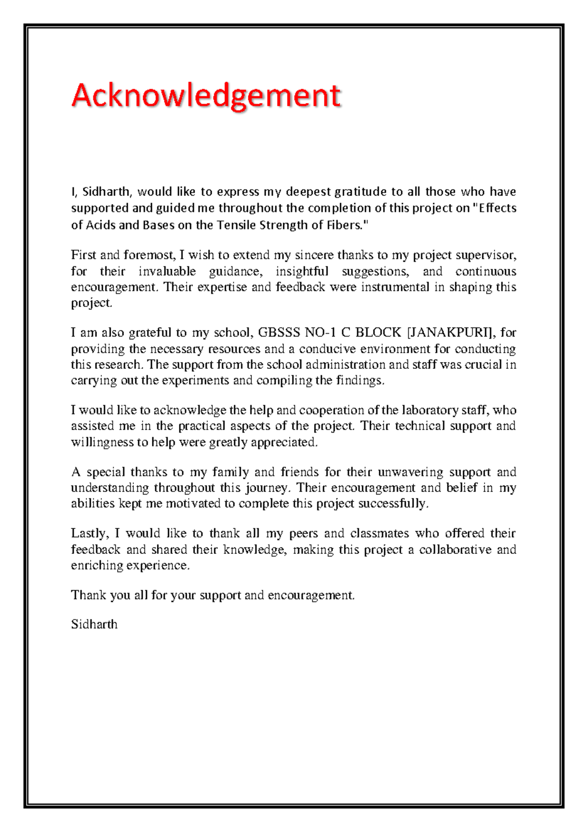 Acknowledgement - computer science assignment - Acknowledgement I ...