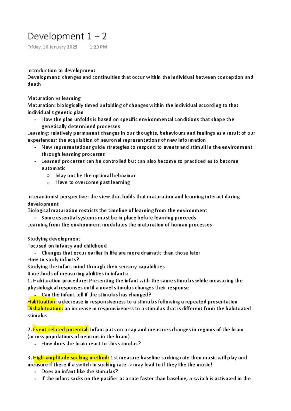 Development 1 & 2: Key Concepts in Human Development and Learning - Studocu