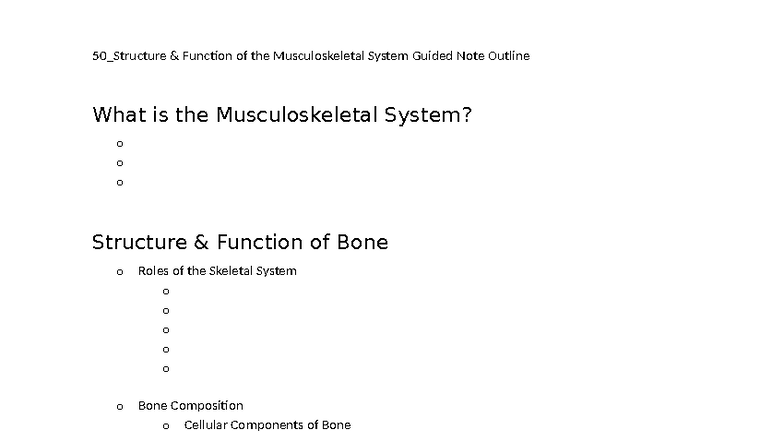50_Structure and Function of the Musculoskeletal System Guided Notes ...