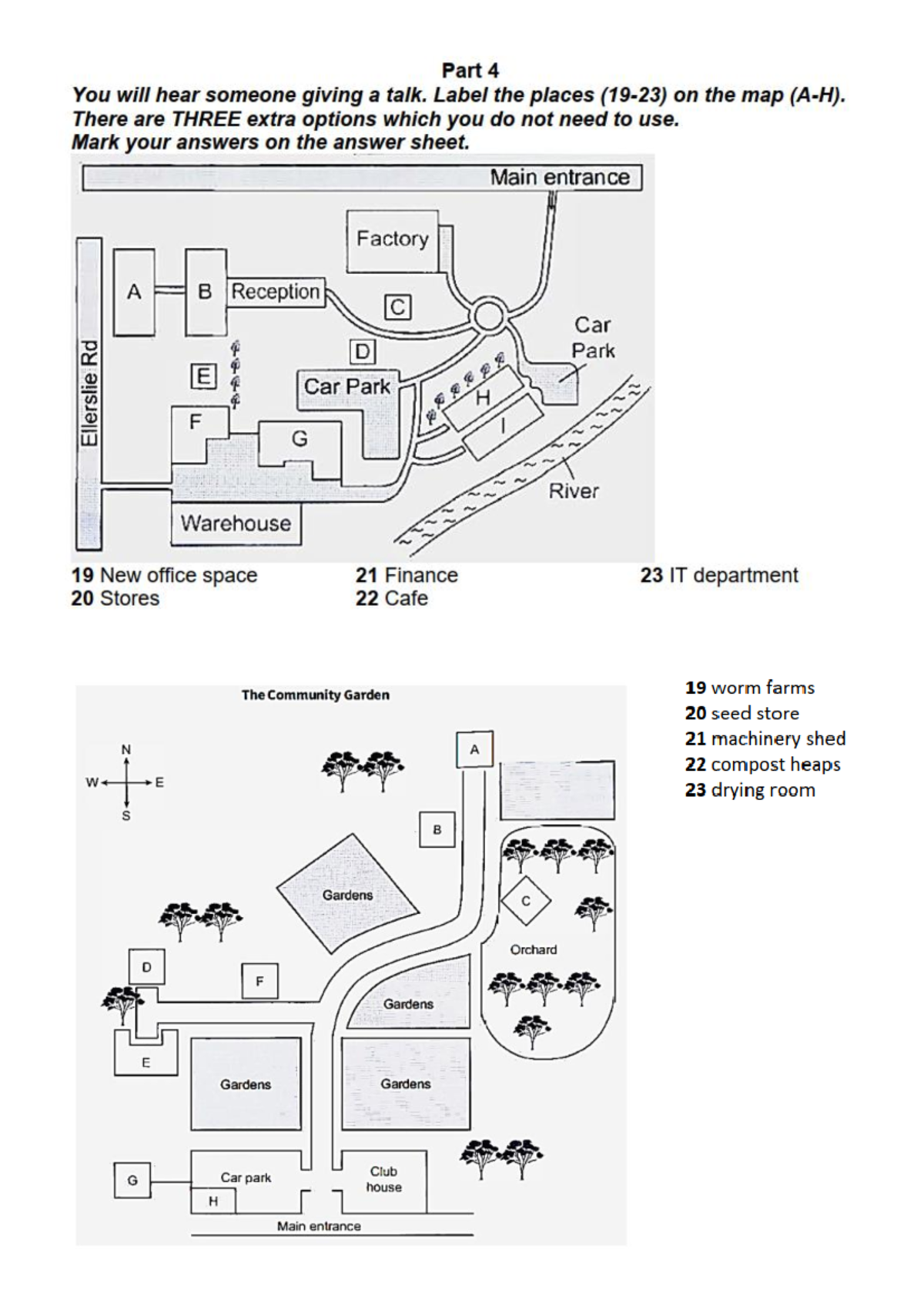 Listening Task Part 4: Map Labeling Exercise - WWRTFS - Studocu