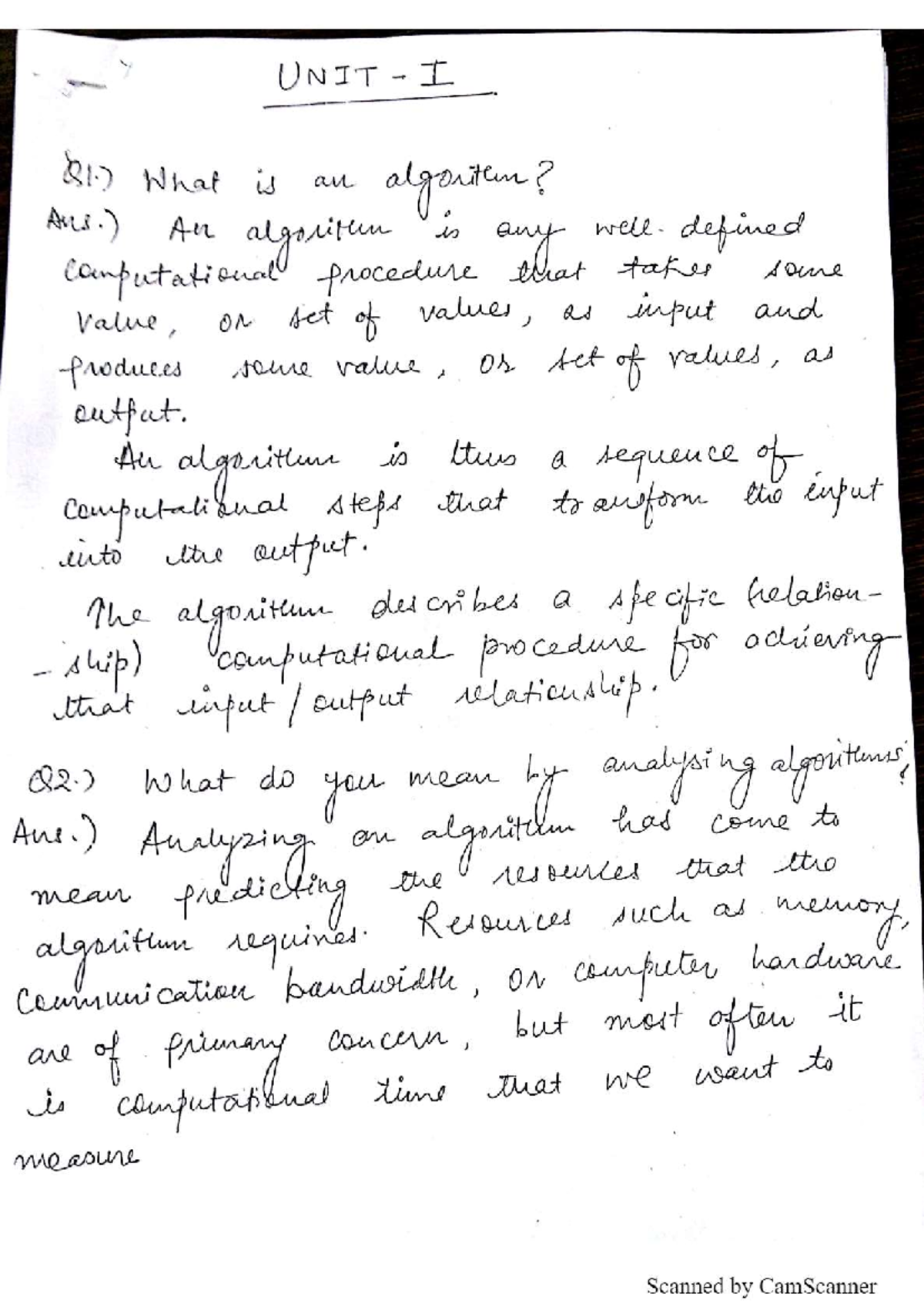 Unitwise Lecture Notes on Algorithms - DAA BCS 503 - Studocu