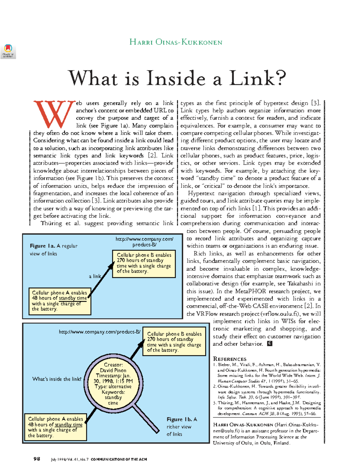Understanding Link Types in Hypertext Design (Course Code: 278476 ...