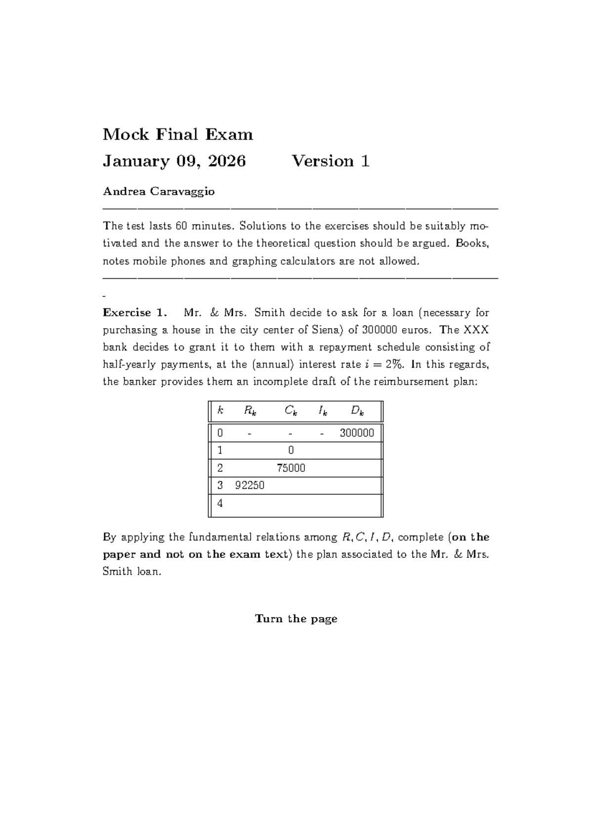Mock Final Exam - Finance 101 - January 09, 2026 - Studocu