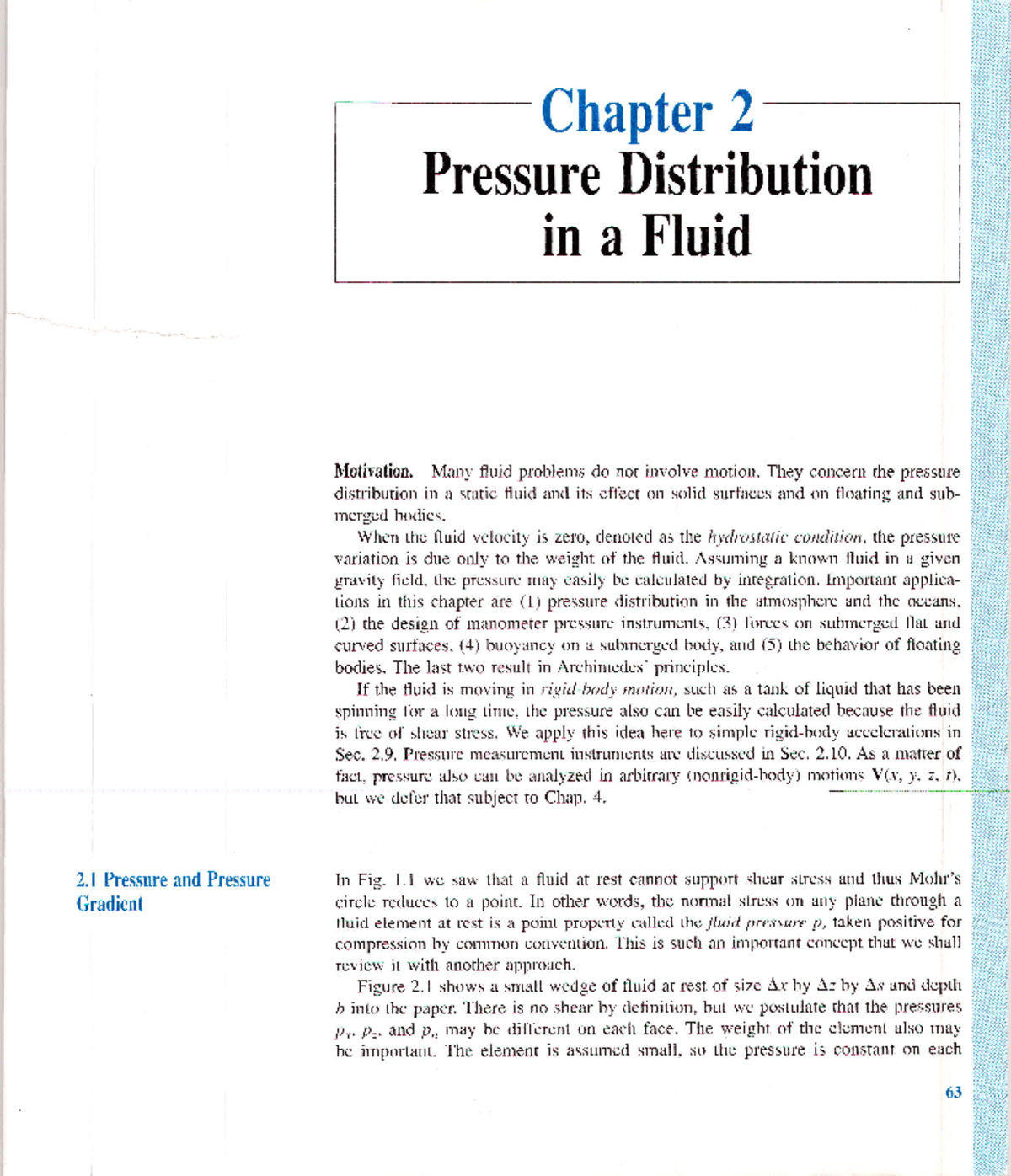 white 6th Chapter 2 - Chapter 2 Pressure Distribution in a - Studocu