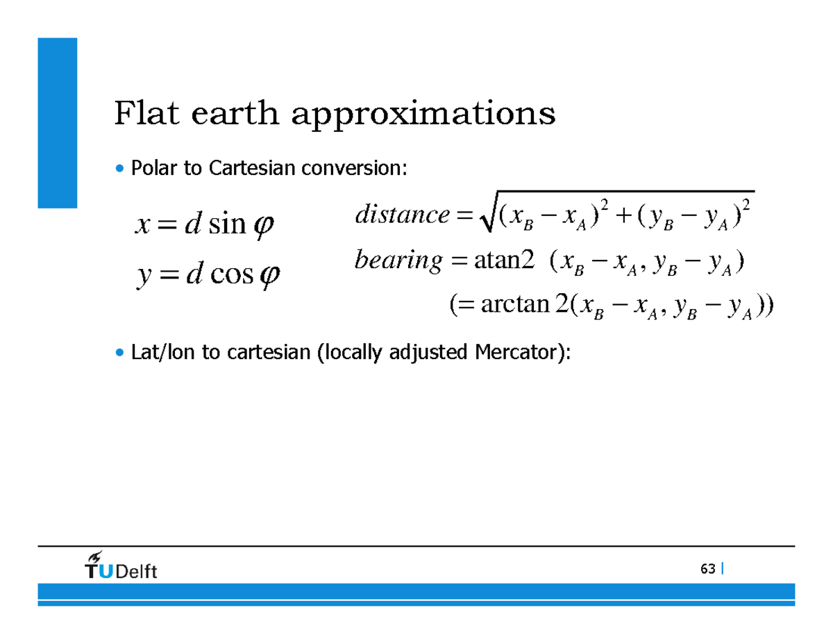 Lecture 4: Navigation Part 2 - Spherical Earth Approximations - Studeersnel