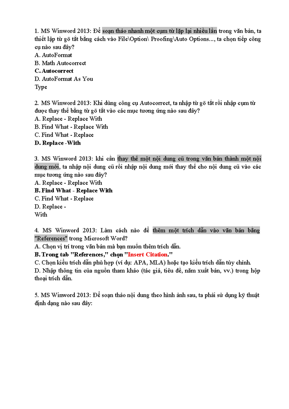 IU 07 - MS Winword 2013 - Bài Tập Thực Hành - Studocu