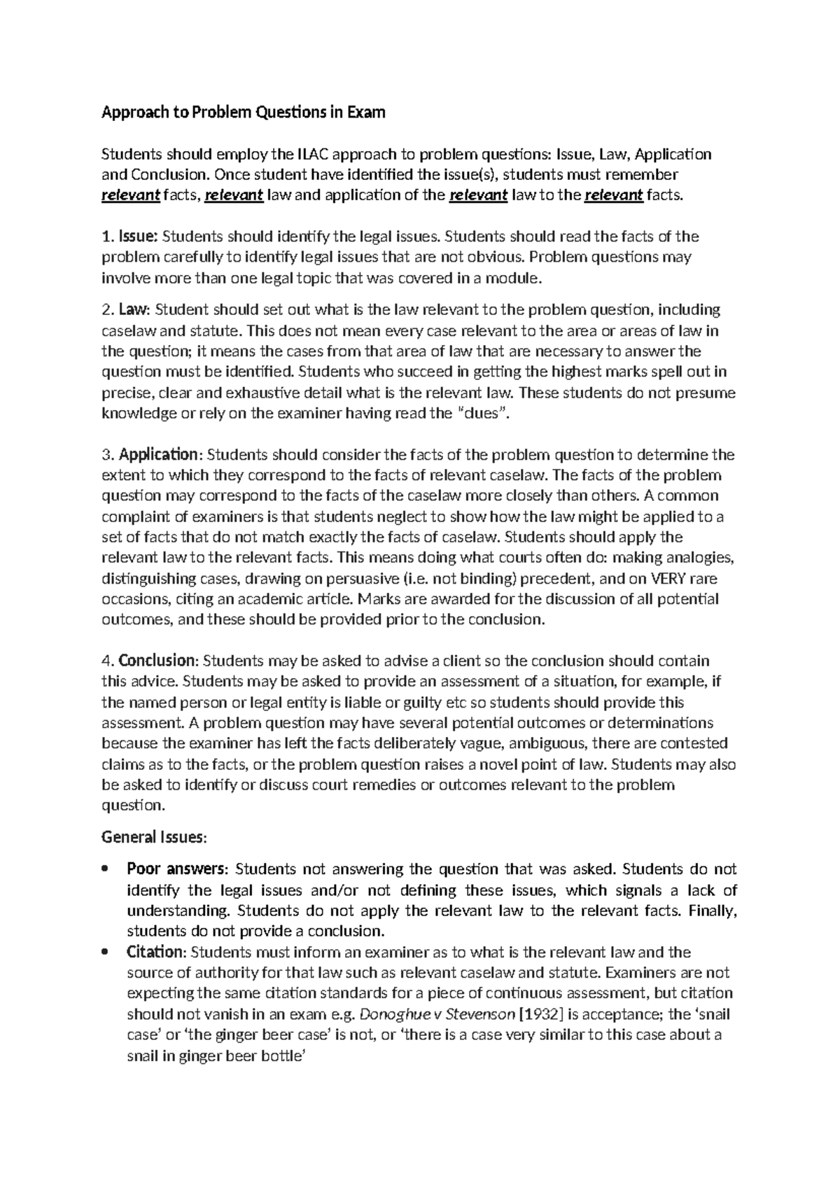 3. Problem Questions Exam Guide: ILAC Approach Instructions - Studocu