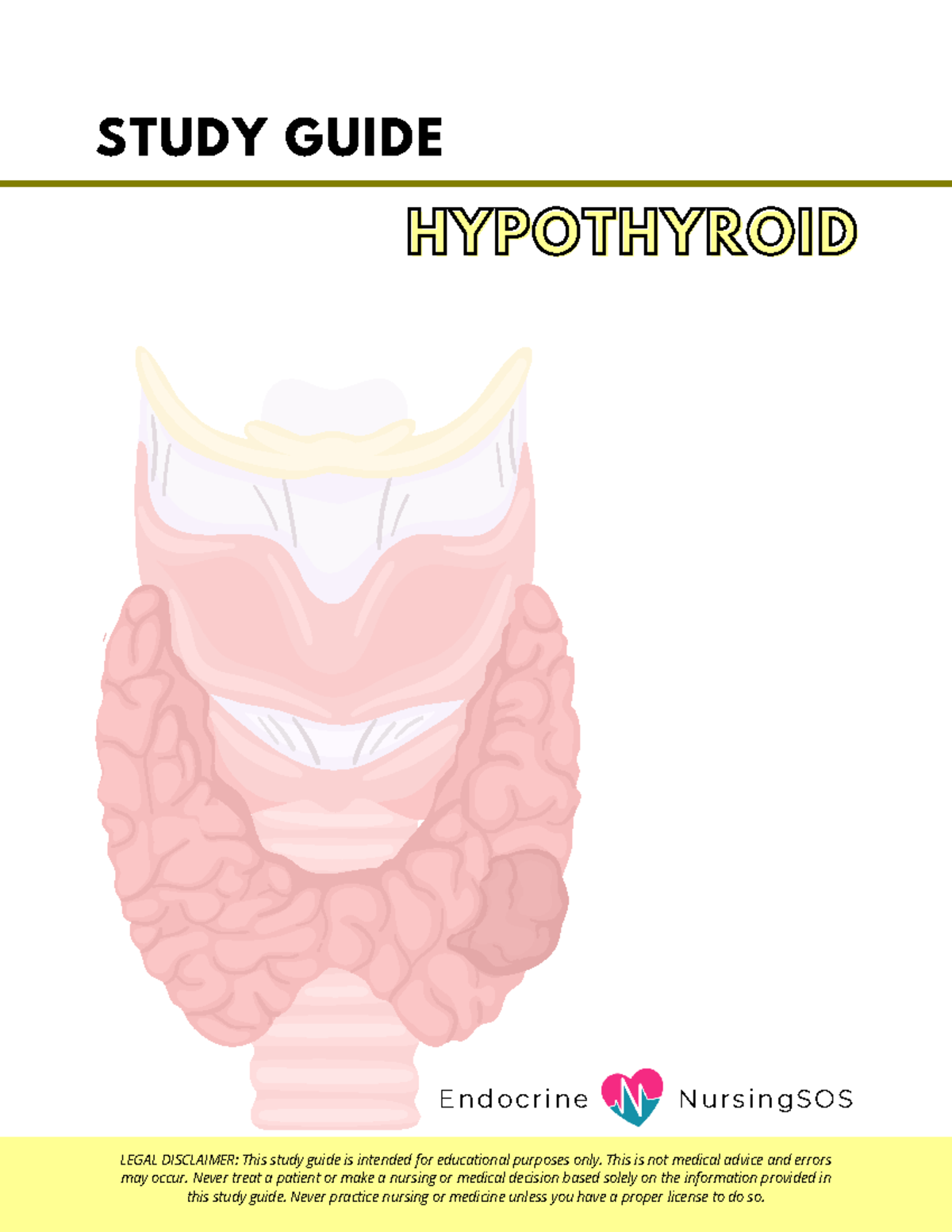Hypothyroid Study Guide for Endocrine Nursing (NURS 101) - Studocu