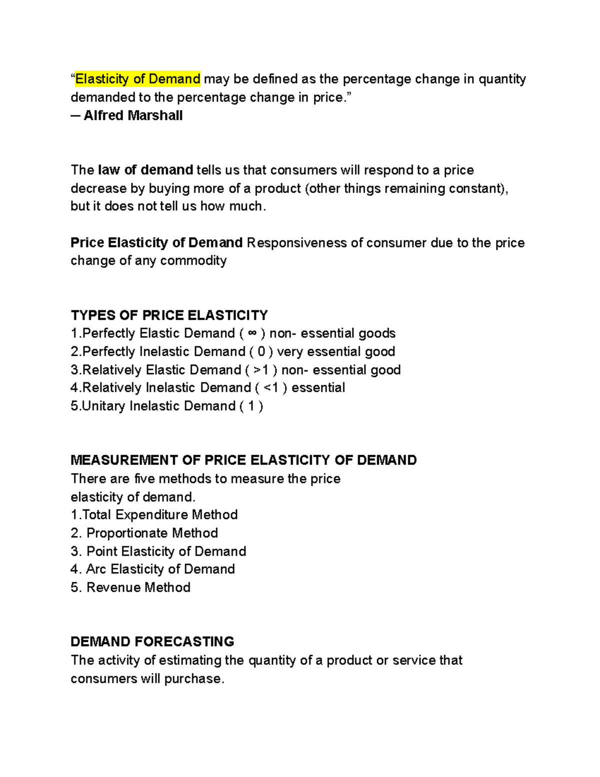 Price Elasticity of Demand & Supply Overview - Managerial Econ (ECO 101 ...