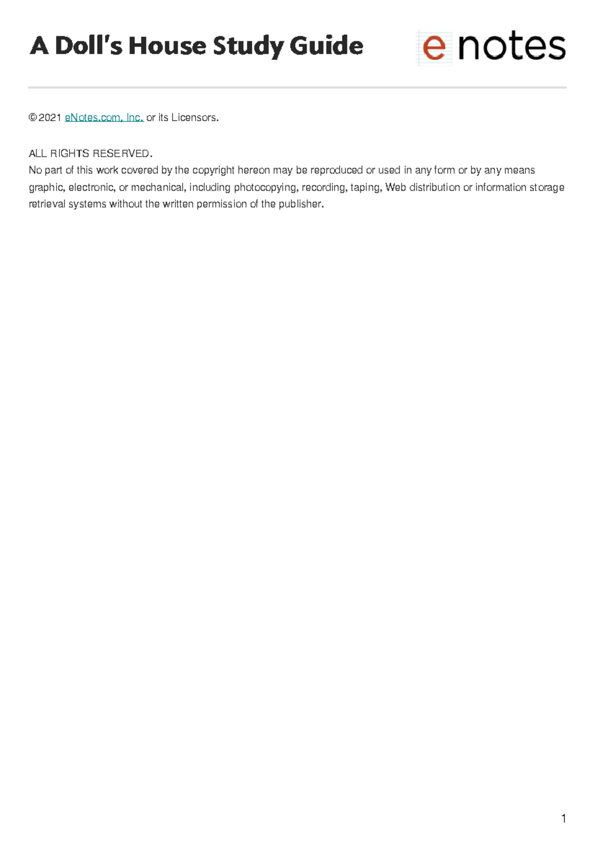 A Dolls House study guide (e-notes) (z-lib - A Doll's House Study ...