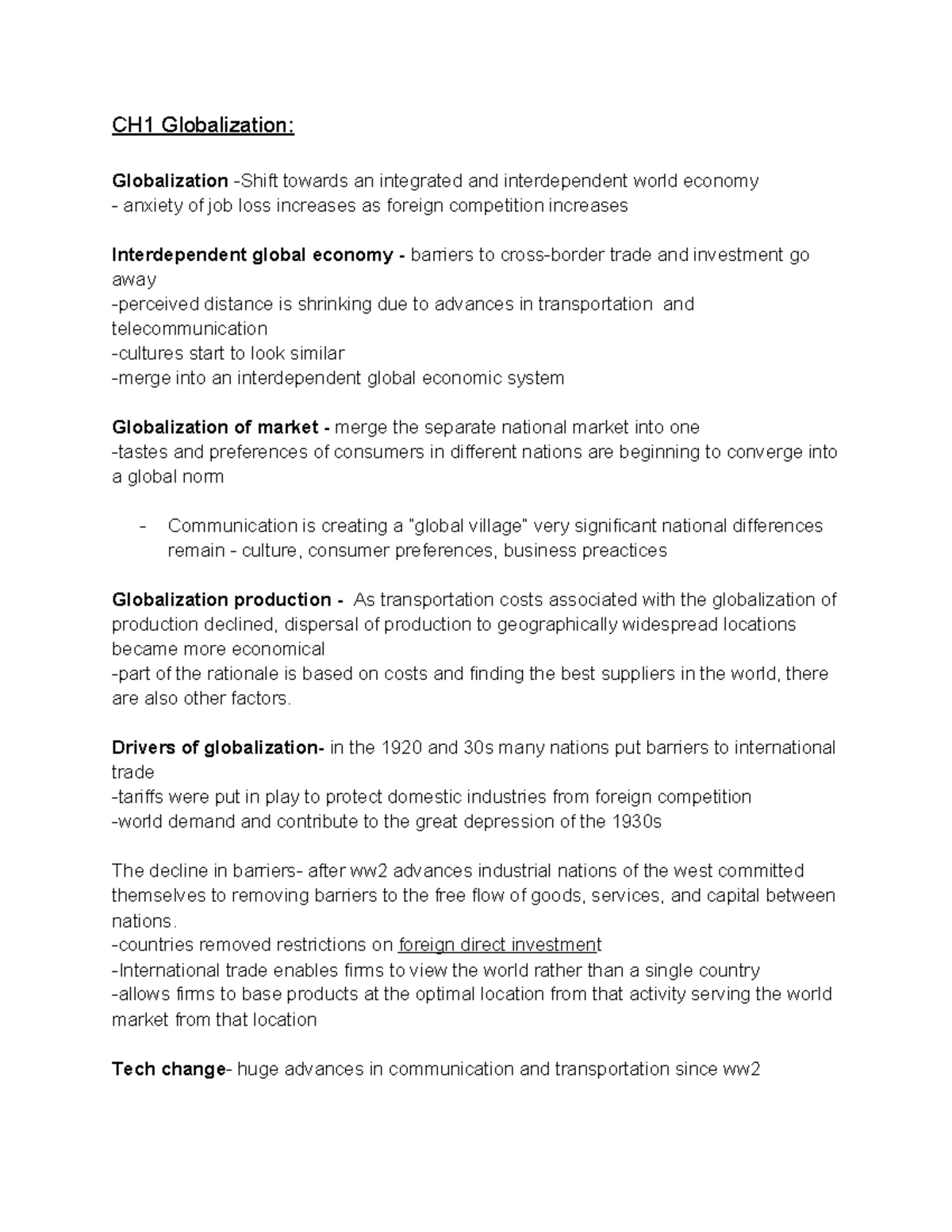 International M - Chapter 1: Globalization and Its Impact - Studocu