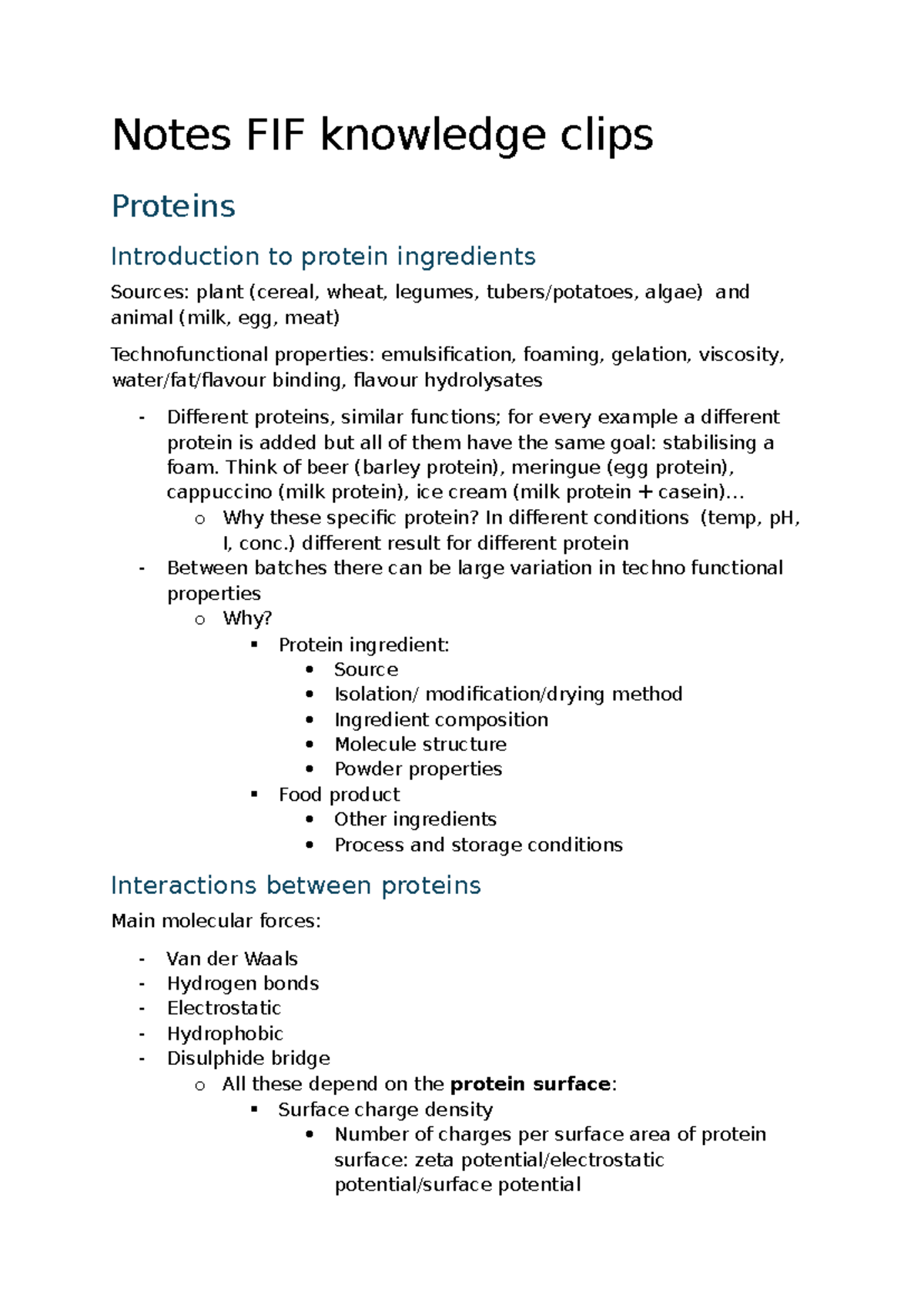FIF Protein Isolation and Properties Overview: Summary of Key Findings -  Studeersnel