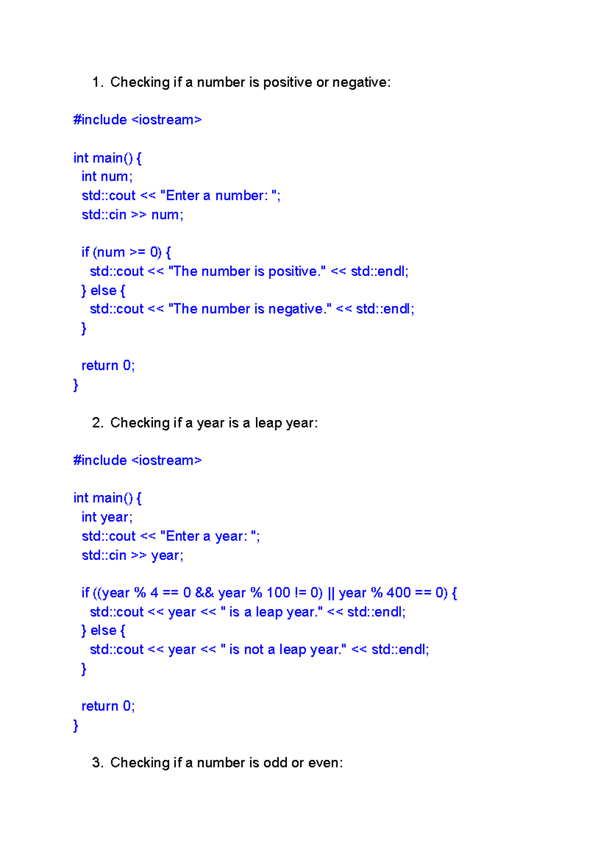 If else statements - practice materials - Checking if a number is ...