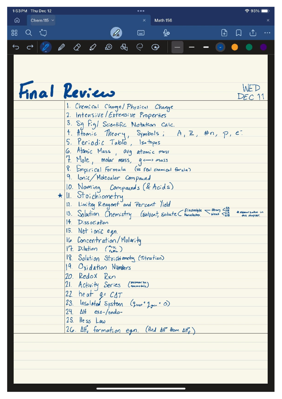 Chem 115 Final Review - General Chemistry 1 Summary - Studocu