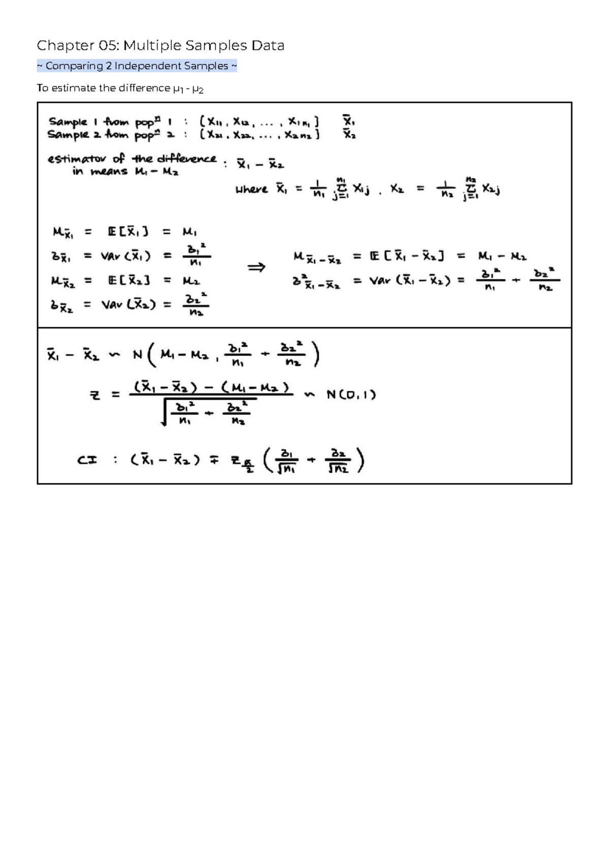 MH3511 Chapter 05 Multiple Samples Data - Chapter 05: Multiple Samples ...