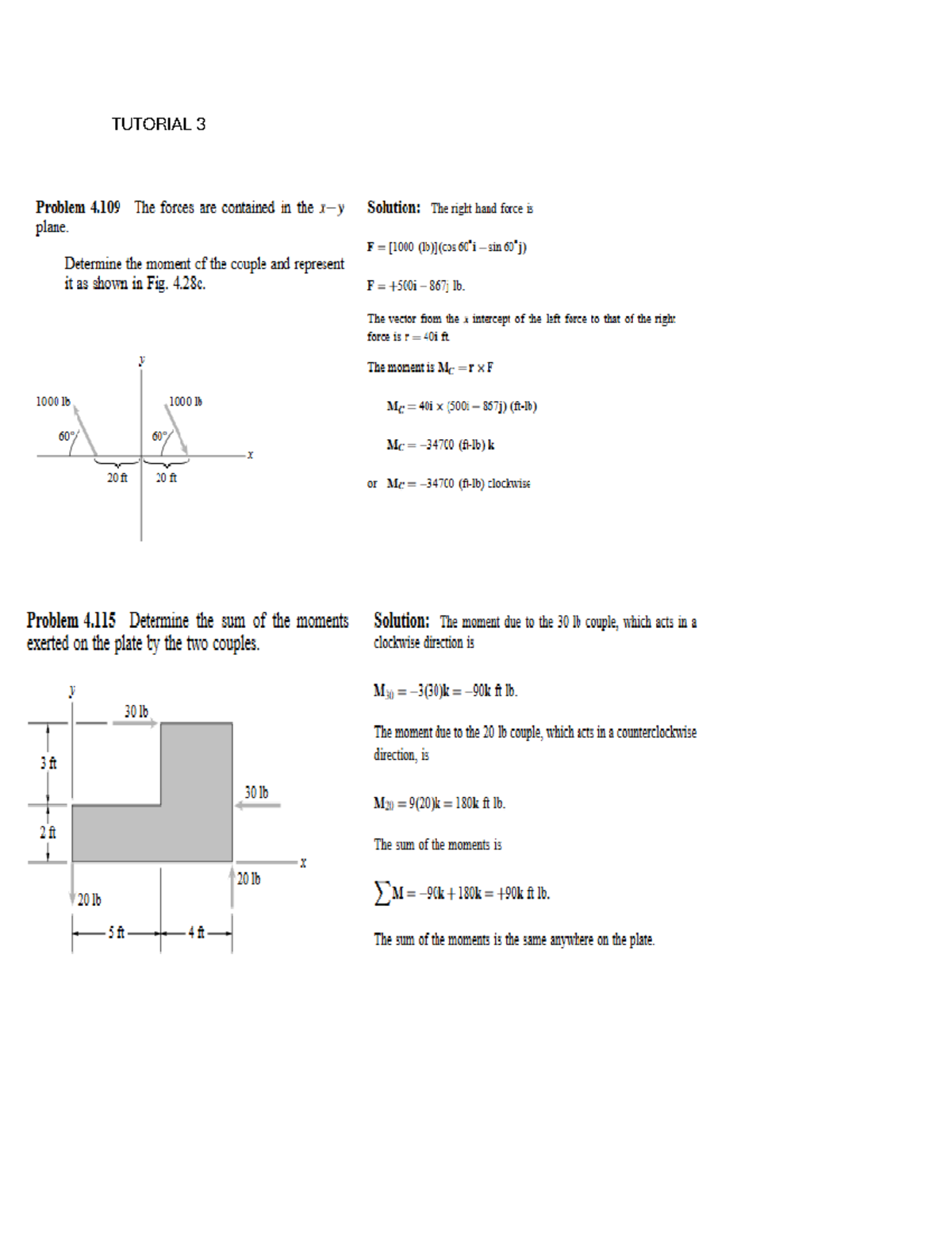 Tutorial 3 Solutions for Problems 4.109, 4.115, 4.120, 4.121 - Studocu