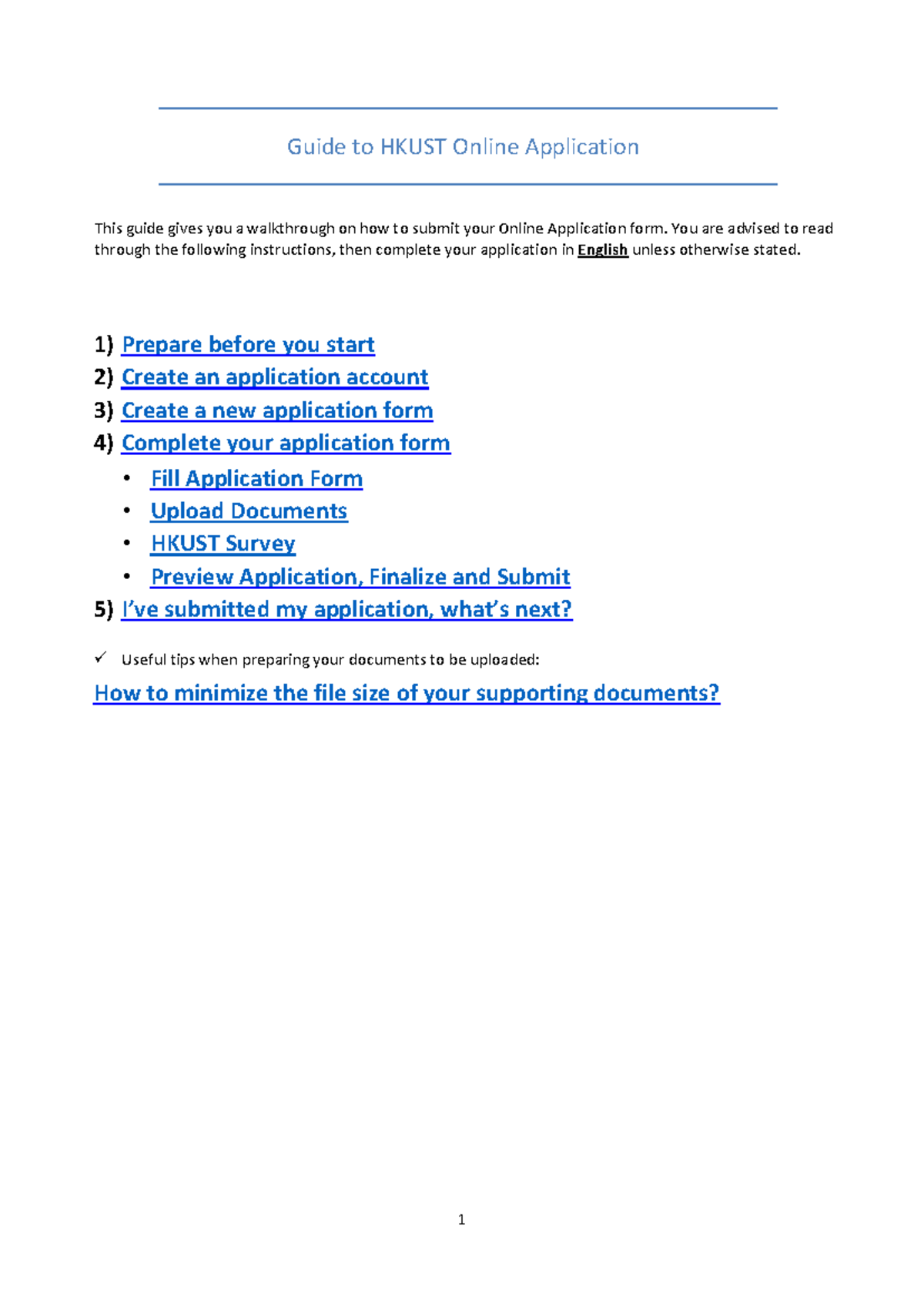 Guide to HKUST Online Application Process for Entrance Exam - Studocu