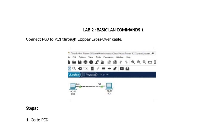 LAB 2: Basic LAN Commands and Network Configuration - Studocu