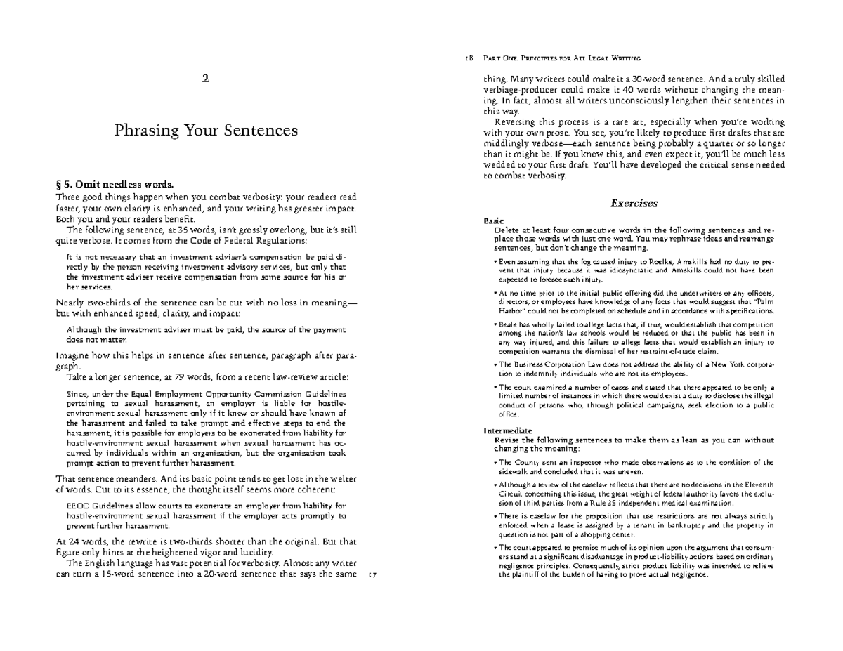 18 2 Part One: Principles for Effective Legal Writing - Studocu