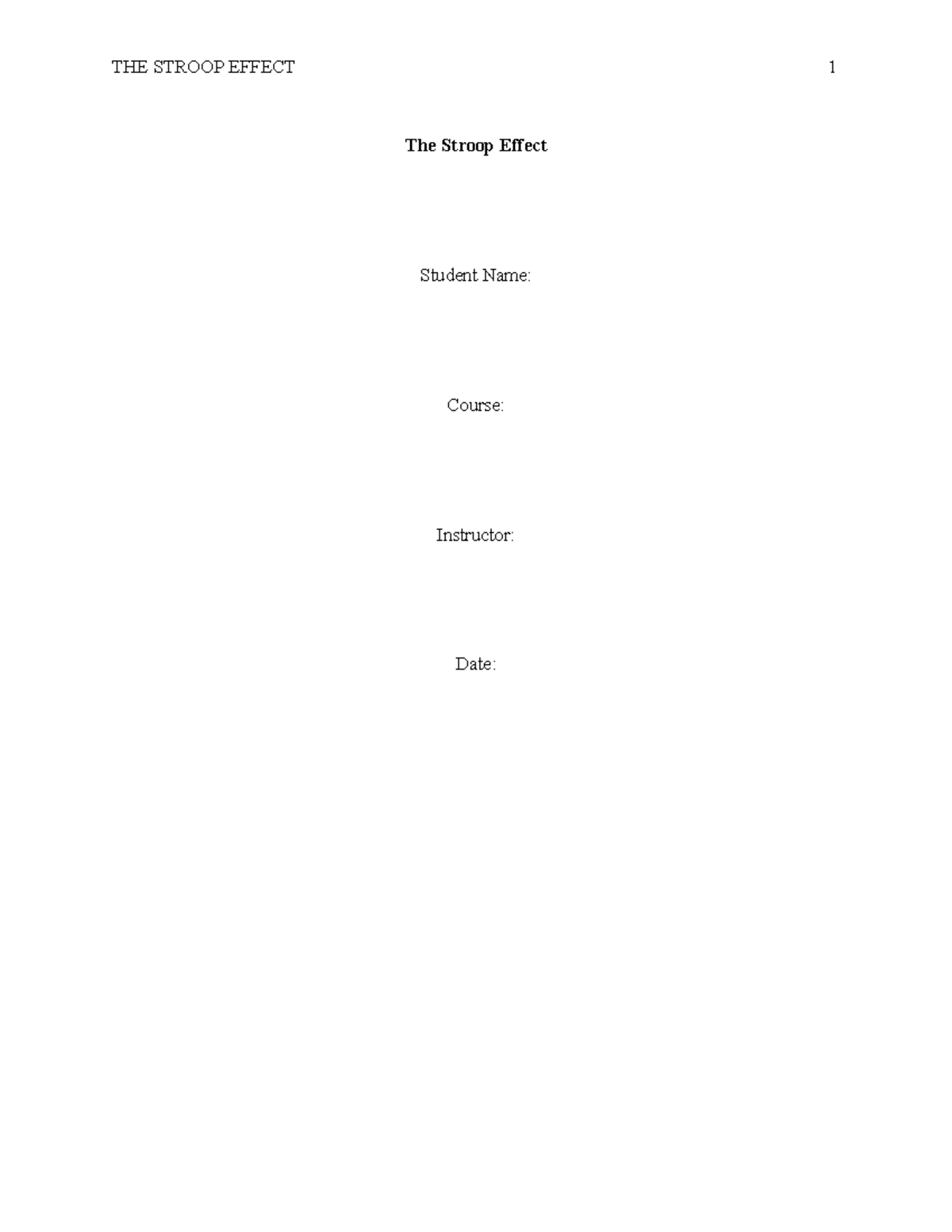 Stroop Effect Assignment - Analysis and Experimentation - Studocu