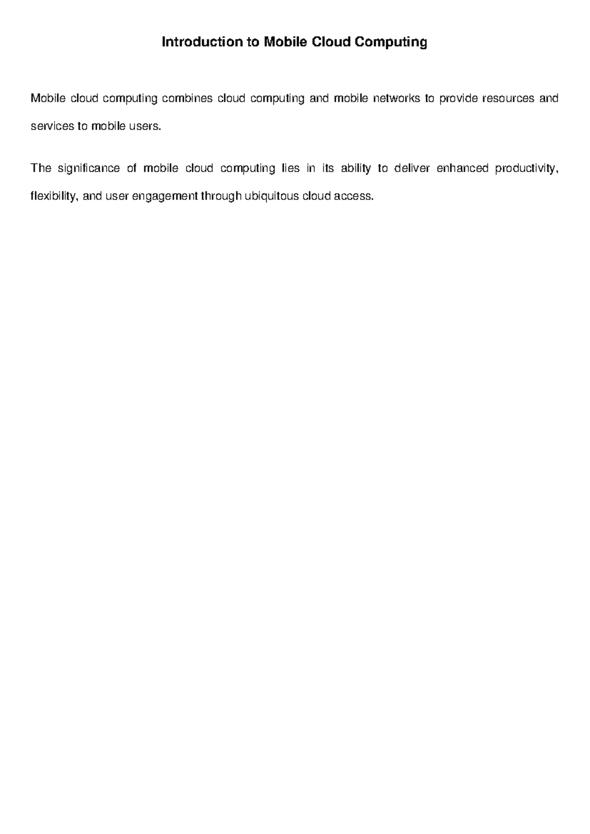 Detailed Mobile Access to Cloud Computing Notes - Introduction to ...