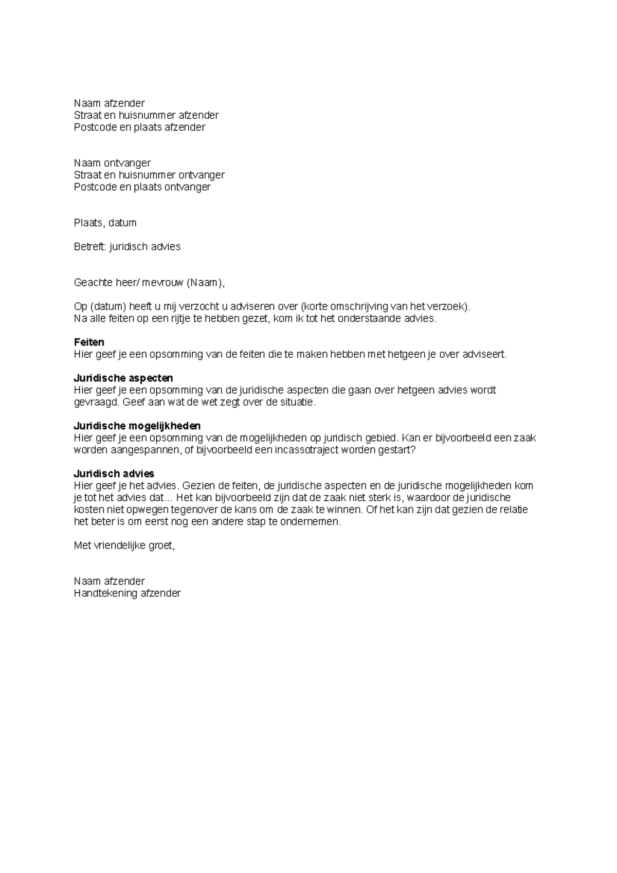 Format voor een Juridische Adviesbrief: Stappen en Inhoud - Studeersnel