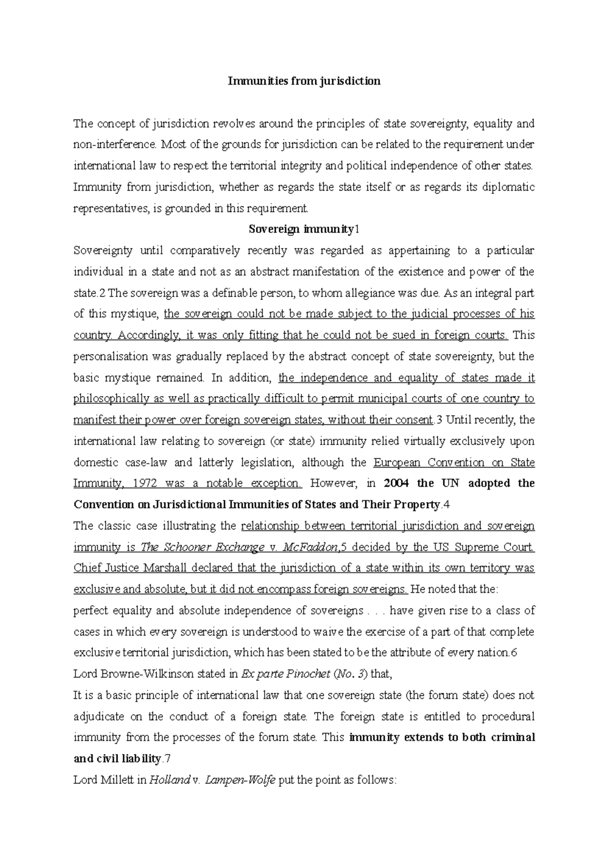 Immunities from Jurisdiction: Understanding Sovereign Immunity ...
