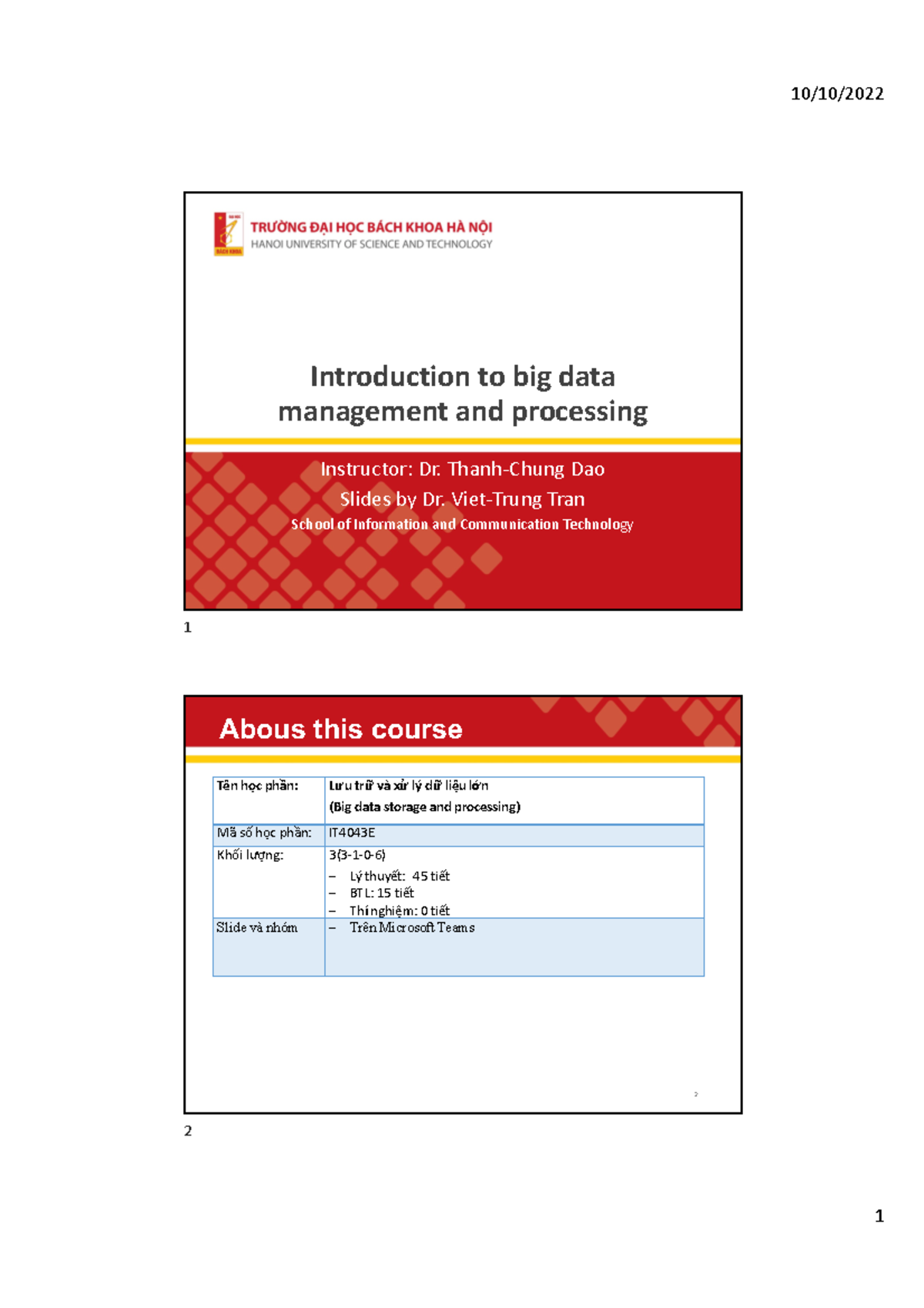 IT4043E - Introduction to Big Data Management and Processing Lecture ...