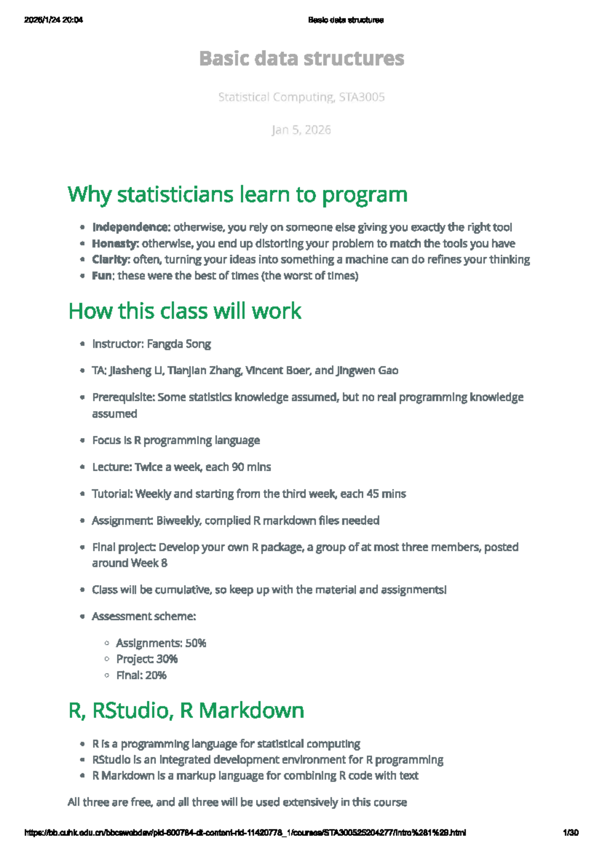 20:04 Basic Data Structures: Intro to R Programming Concepts - Studocu
