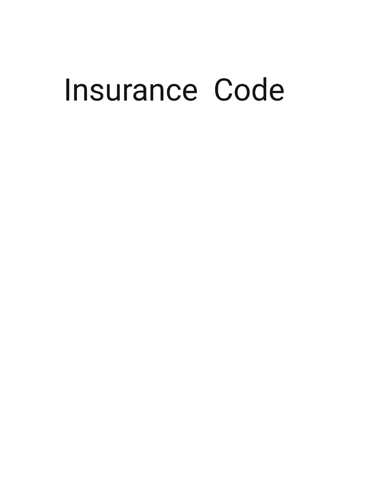 Insurance Code Overview and Key Provisions - Studocu