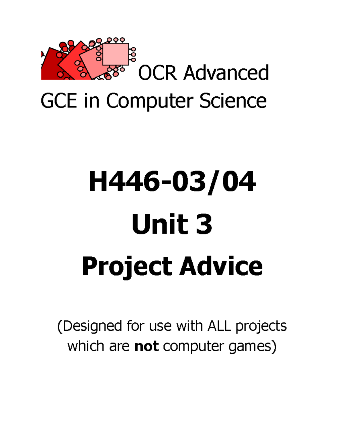 H446-03 Project Advice: Guidance for Non-Game Programming Projects ...