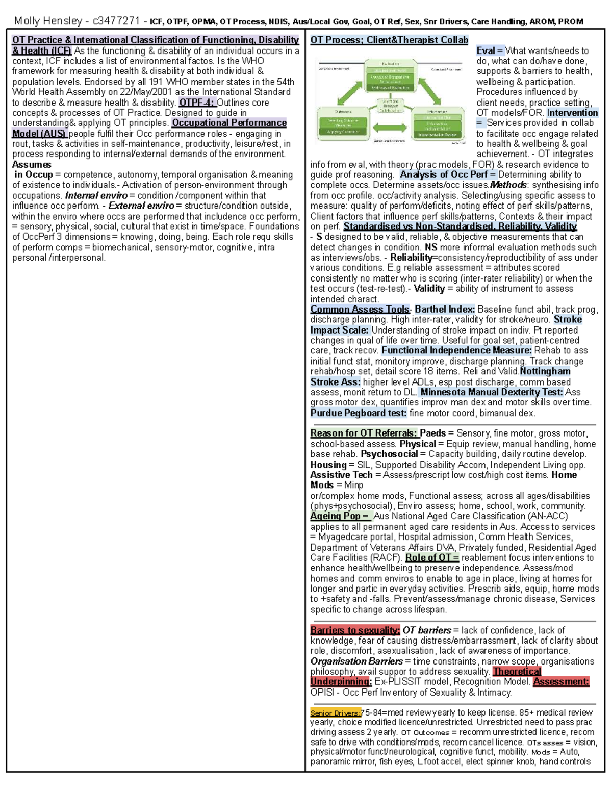 OCCT2151 - Comprehensive Guide to OT Practice and Assessment Techniques ...