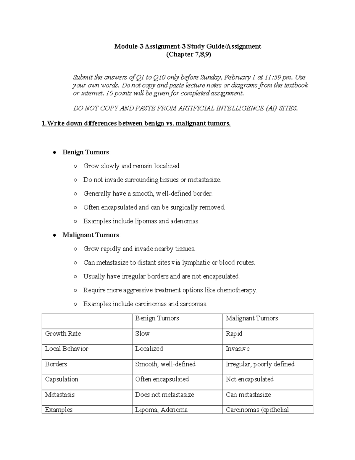 Module 3 Assignment: Key Concepts from Chapters 7-9 (Q1-Q10) - Studocu