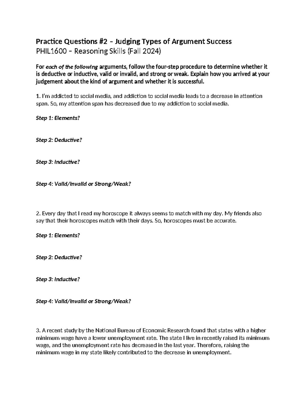 Practice Questions #21 - Practice Questions #2 – Judging Types of ...