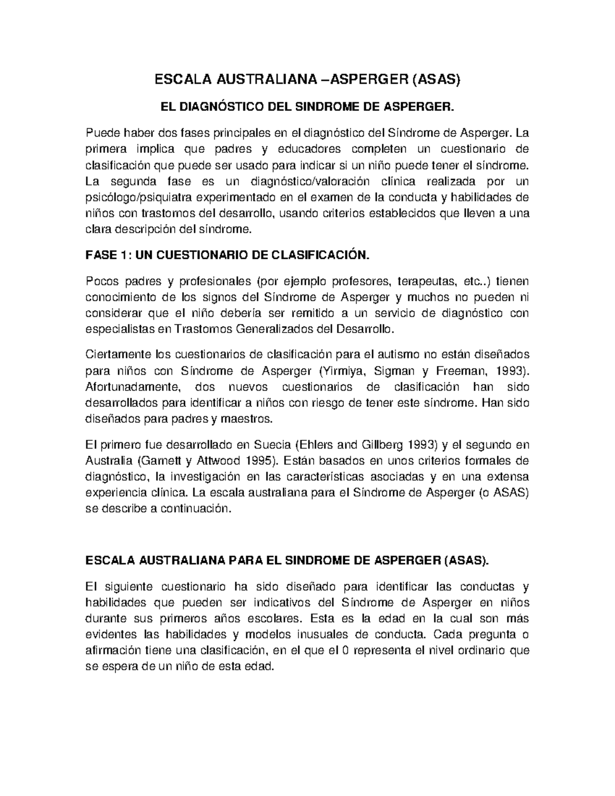 Escala Australiana para el Diagnóstico del Síndrome de Asperger (ASAS ...