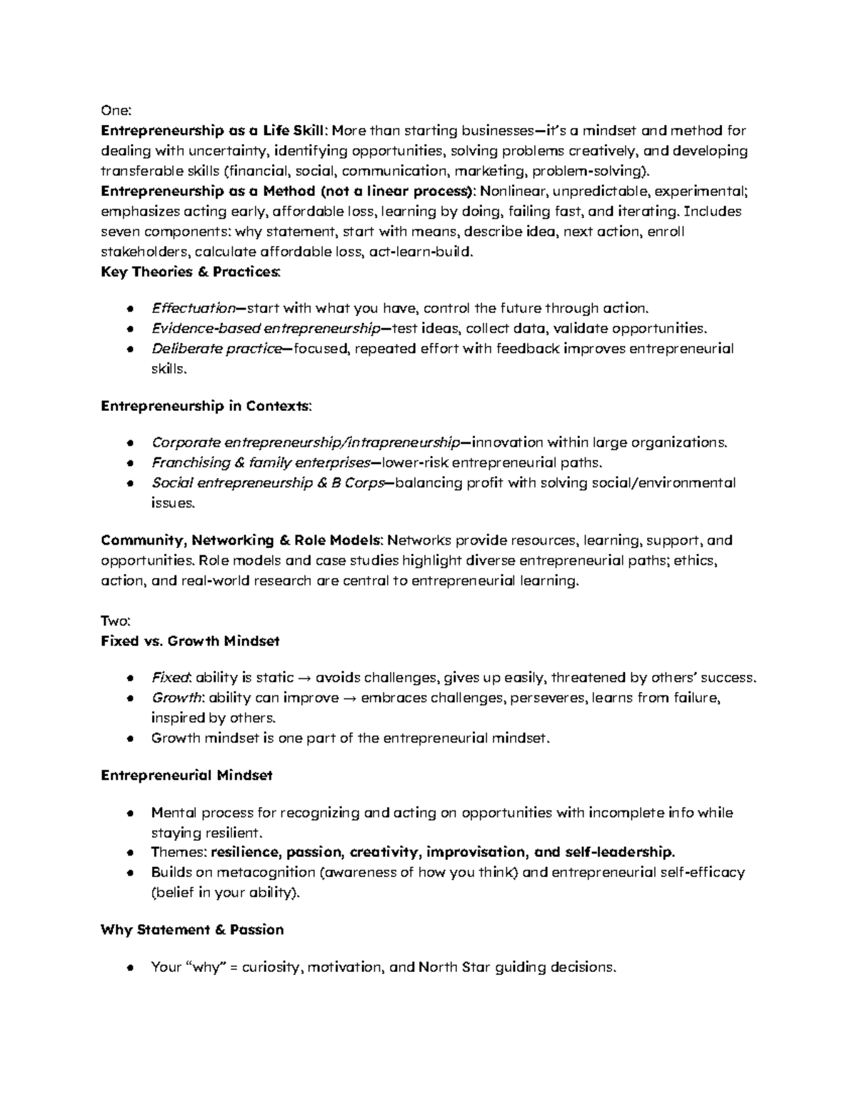 Entrepreneurship Mindset & Design Thinking: Key Concepts (ENT 101 ...