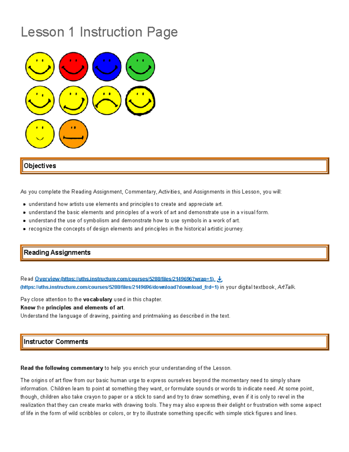 Art 1 Sem A: Lesson 1 - Understanding Art Elements & Principles - Studocu